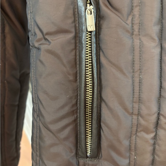 Michael Kors puffer with removable fur collar, chocolate brown, size M - Picture 4 of 6